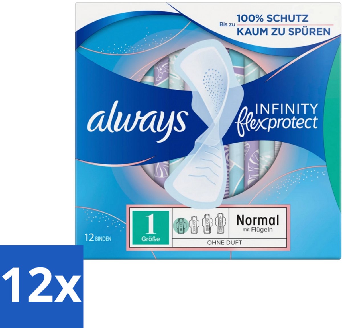 Always – Maandverband – Infinity Normal - 12 Maandverbanden - Voordeelverpakking - 12 stuks