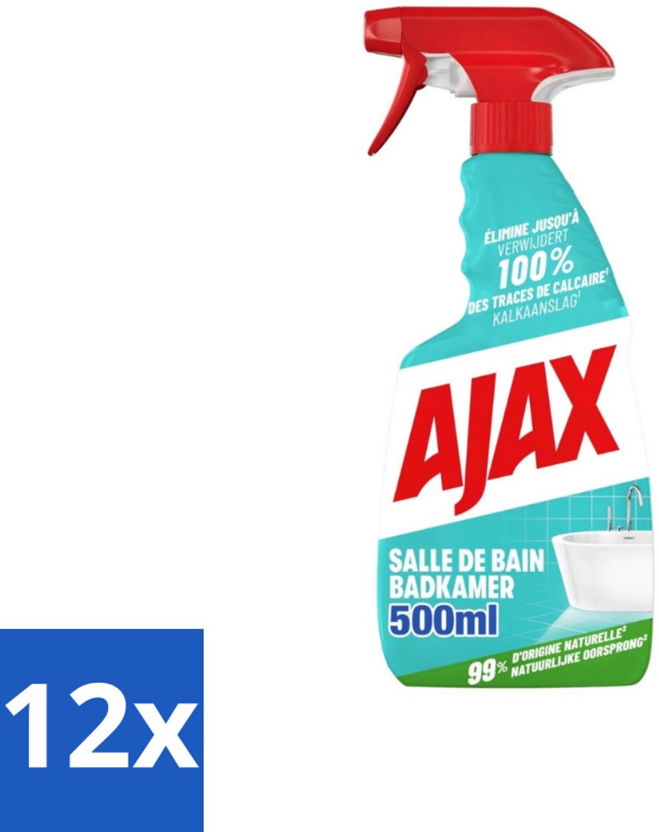 Ajax – Badkamer Spray – 500 ml - Voordeelverpakking - 12 stuks