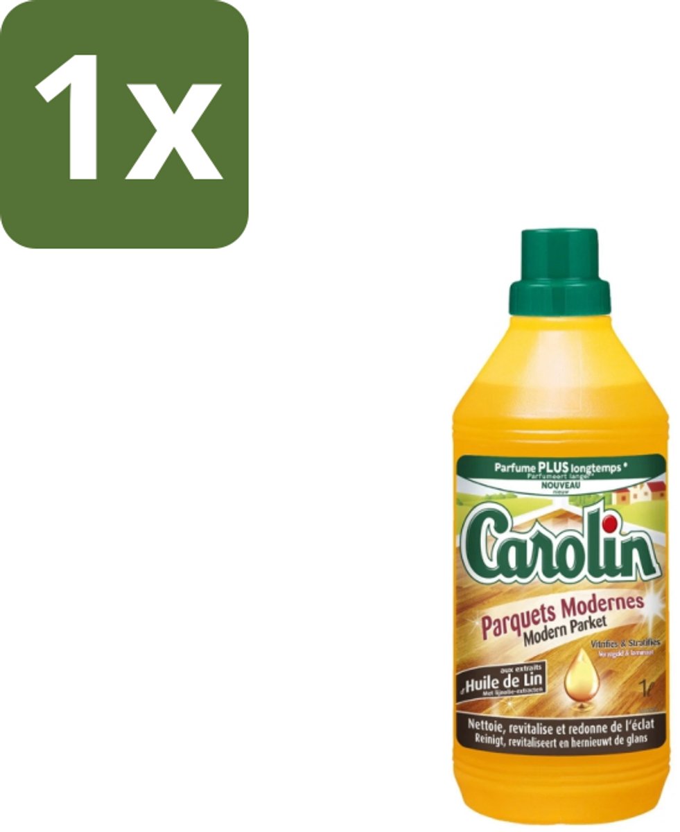 1 x Carolin – Vloerreiniger – Modern Parket – 1000 ml - Parket Reinigen - Parket Beschermen - Houten Vloer Reinigen - Parket Glans - Hout Beschermen