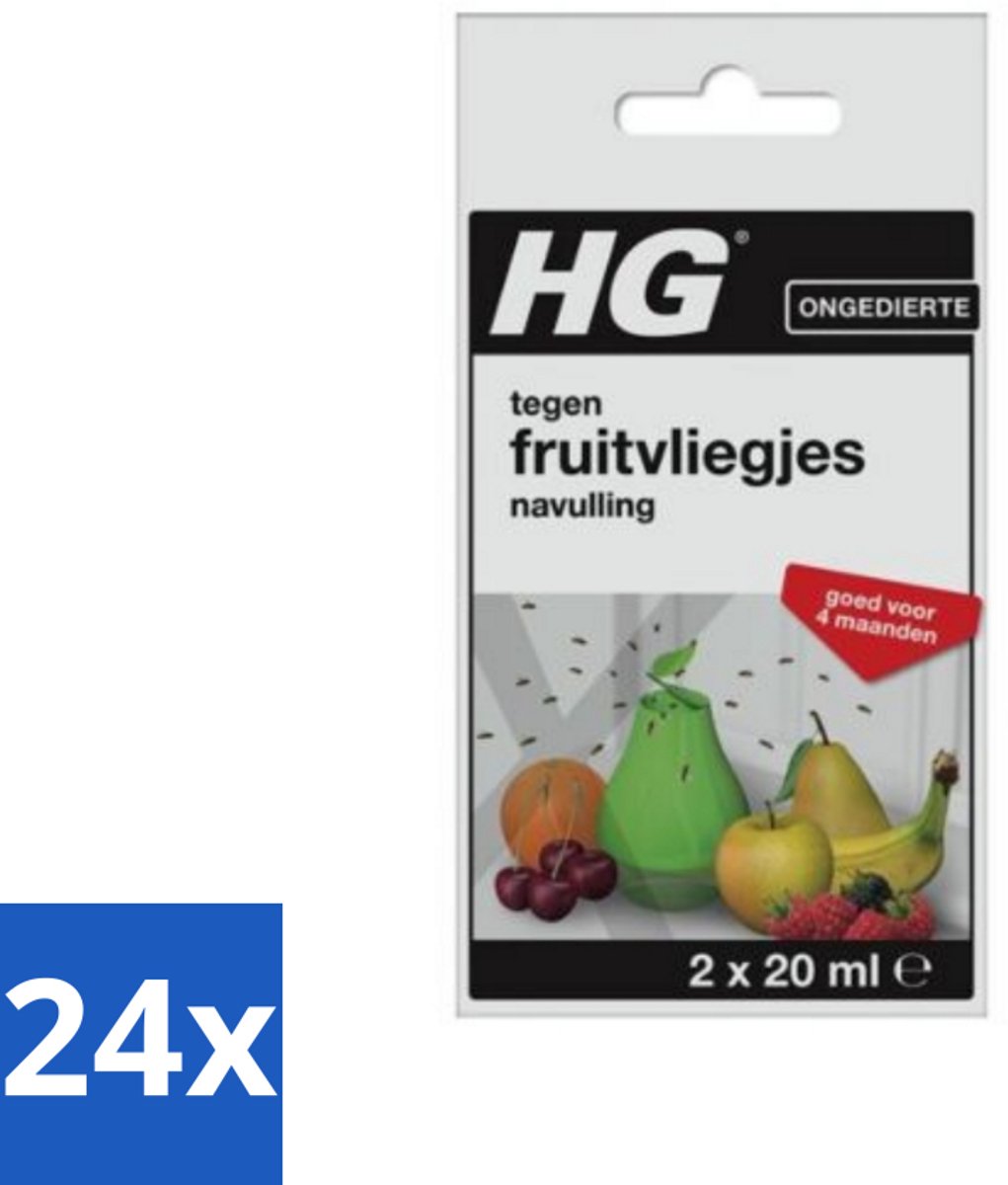 24 x HG X - Fruitvliegjesval Navulling - Goed Voor 4 Maanden - 2 Vallen - Fruitvliegjesval - Fruitvliegjes - Navulling - Fruitvliegjes Bestrijding - HGX