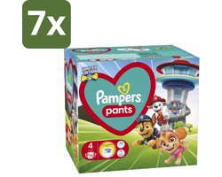 7 x Pampers – Luierbroekjes – Pants Paw Patrol Maat 4 – 72 Luiers - Baby Luier - Luierbroek - Droge Luier - Luier Voor Baby - Luier Met Print