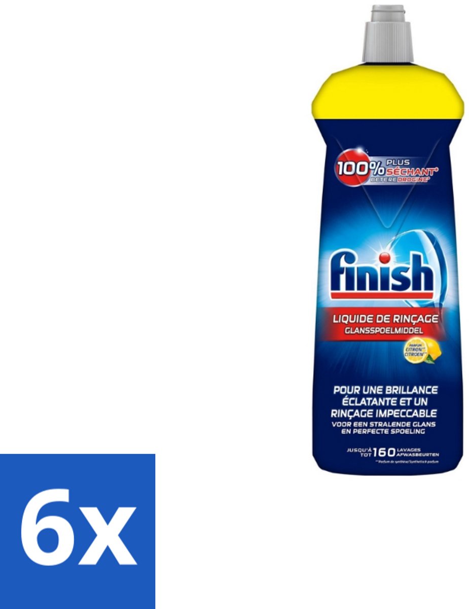 Finish – Glansspoelmiddel – Citroen – 800 ml - Voordeelverpakking - 6 stuks