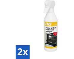 2 x HG Reiniger Oven - Grill & Barbecue 500 ml - Ovenreiniger - Grillreiniger - Barbecue Reiniger - Vetverwijderaar - Ingebrande Vetten