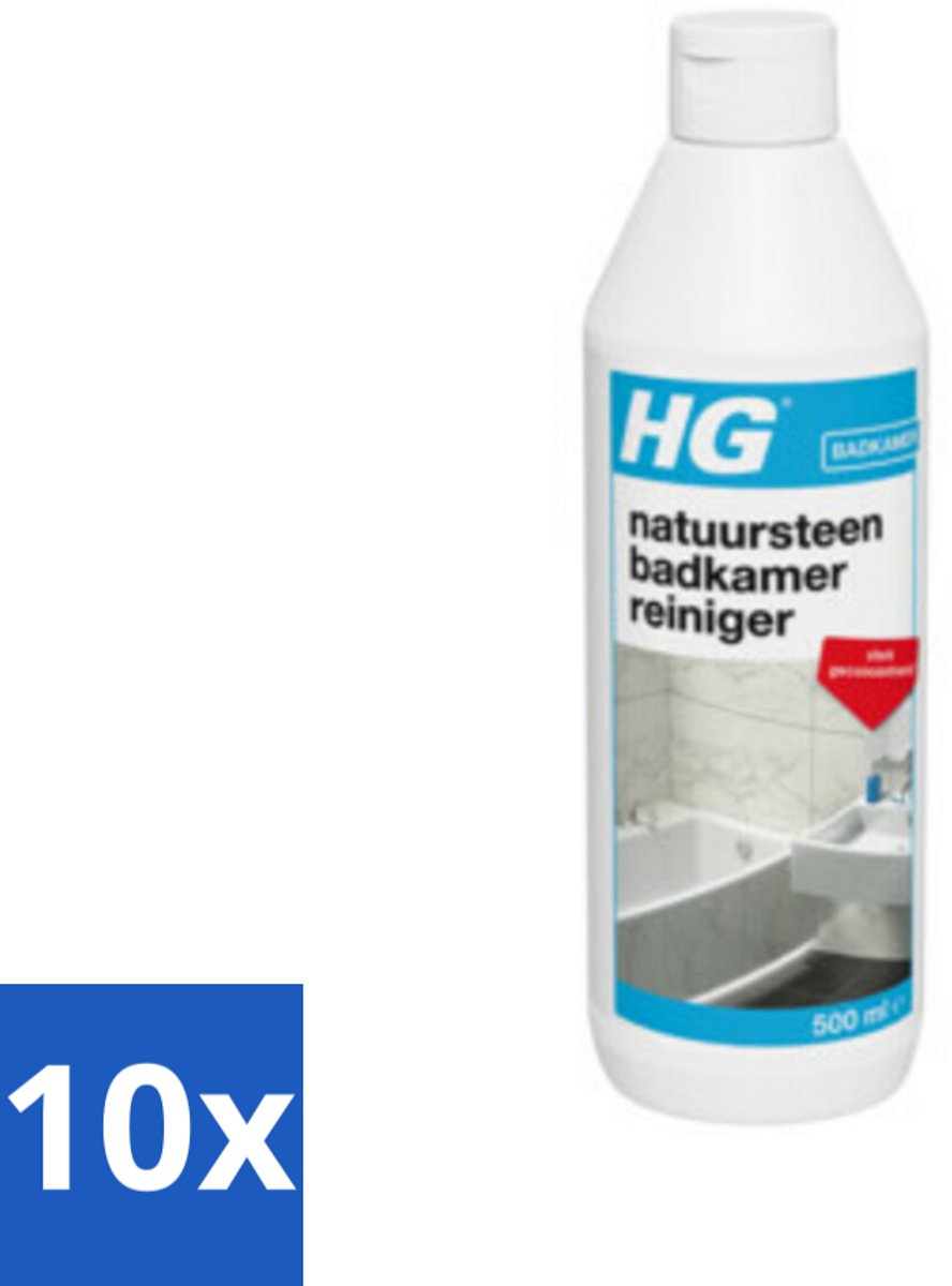 10 x HG Natuursteen Badkamer Reiniger 500 ml - Badkamerreiniger - Natuursteen Reinigen - Marmer Reinigen - Kalkaanslag Verwijderen - Badkamer Reinigen