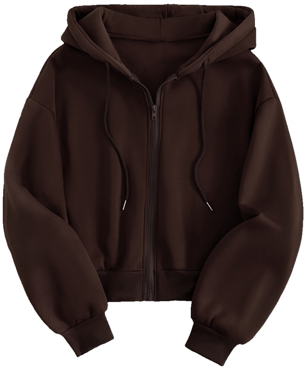 Currero Vest Dames Met Rits Sweater Cardigan Gebreid Sweaters Hoodie Warme Trui Lange Mouw Donkerbruin
