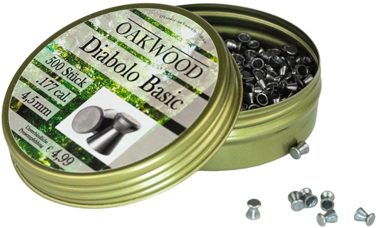 500 kogels Oakwood - Basic luchtdiabolo's ballen - 4,5 mm - Made in Germany - gratis verzending - ShopVlot
