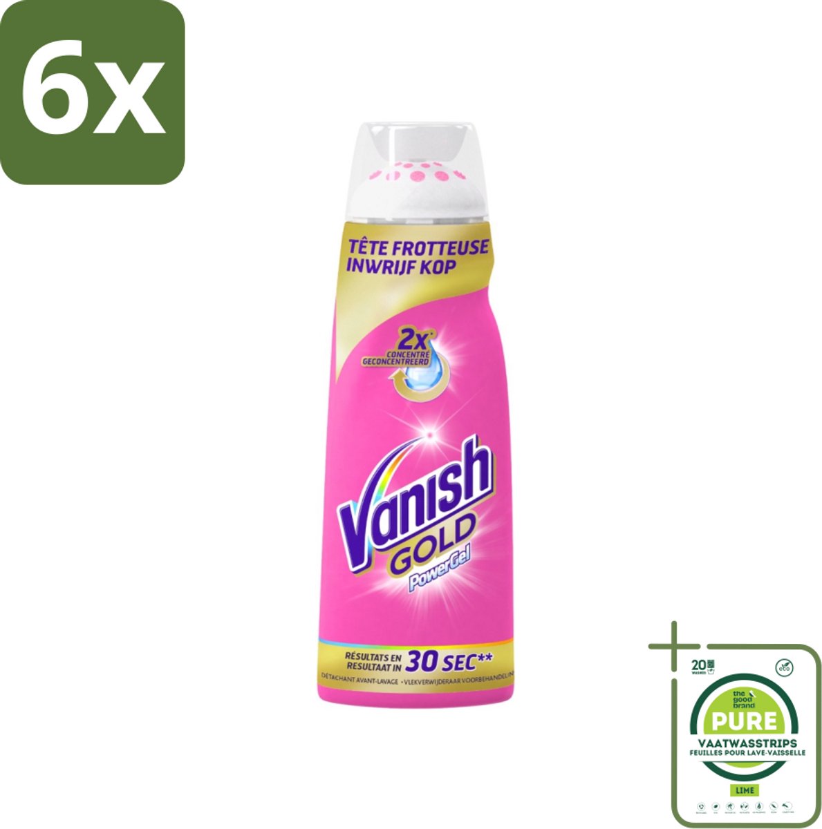 Vanish Gold - Vlekkenverwijderaar Gel - Voorbehandeling - Gekleurde Was - 200 ml - Voordeelverpakking - 6 stuks - Vlekkenverwijderaar - Vlekken uit kleding