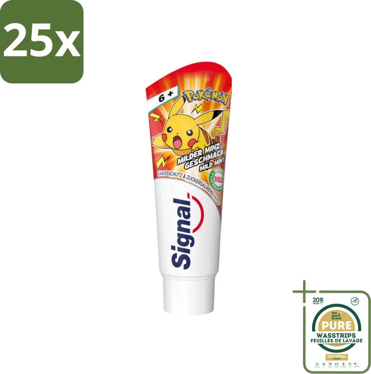 25 x Signal - Pokémon - Tandpasta - Milde Munt Smaak - Anti-Tandsteen - Kinder 6+ Jaar - 75 ml - Grootverpakking - Tandpasta Voor Kinderen - Anti-tandsteen Tandpasta - Milde Munt Smaak - Kindertandpasta - Tandenpoetsen Voor Kinderen