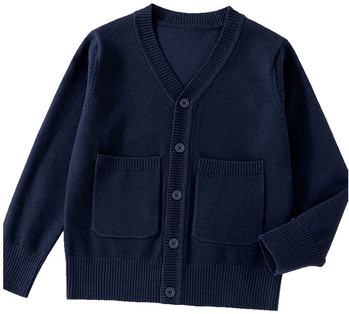 Currero Cardigan Jongens Vest Jongen Met Knopen Kinderen Warm Gebreid Vest Long Donkerblauw 13 Jaar