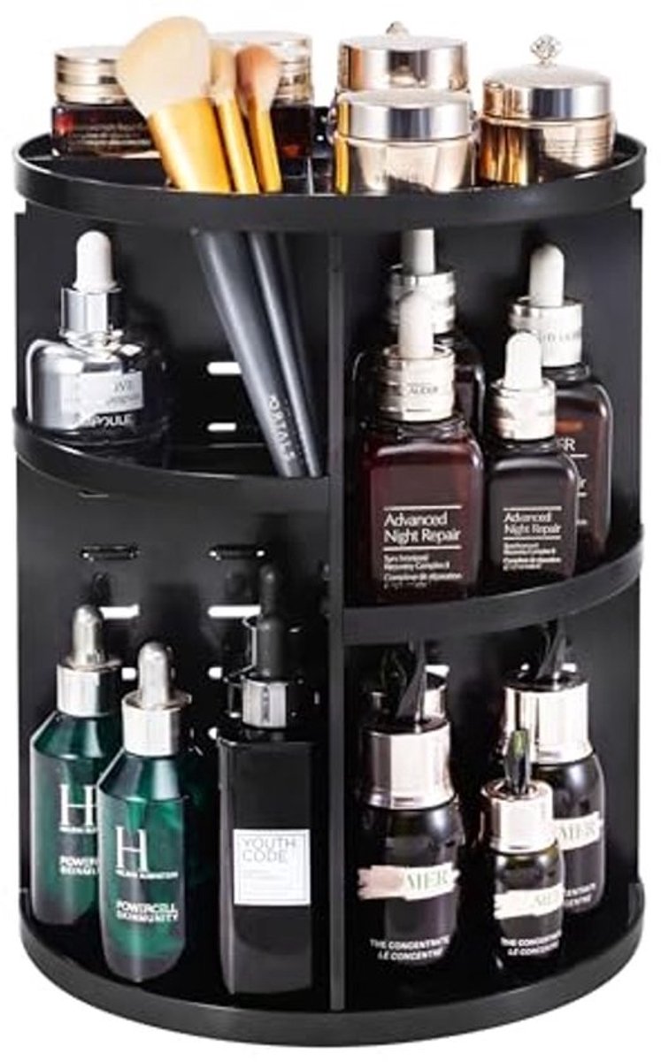 360 Roterende Make-up Organizer – Verstelbare Cosmetische Opslag met Grote Capaciteit