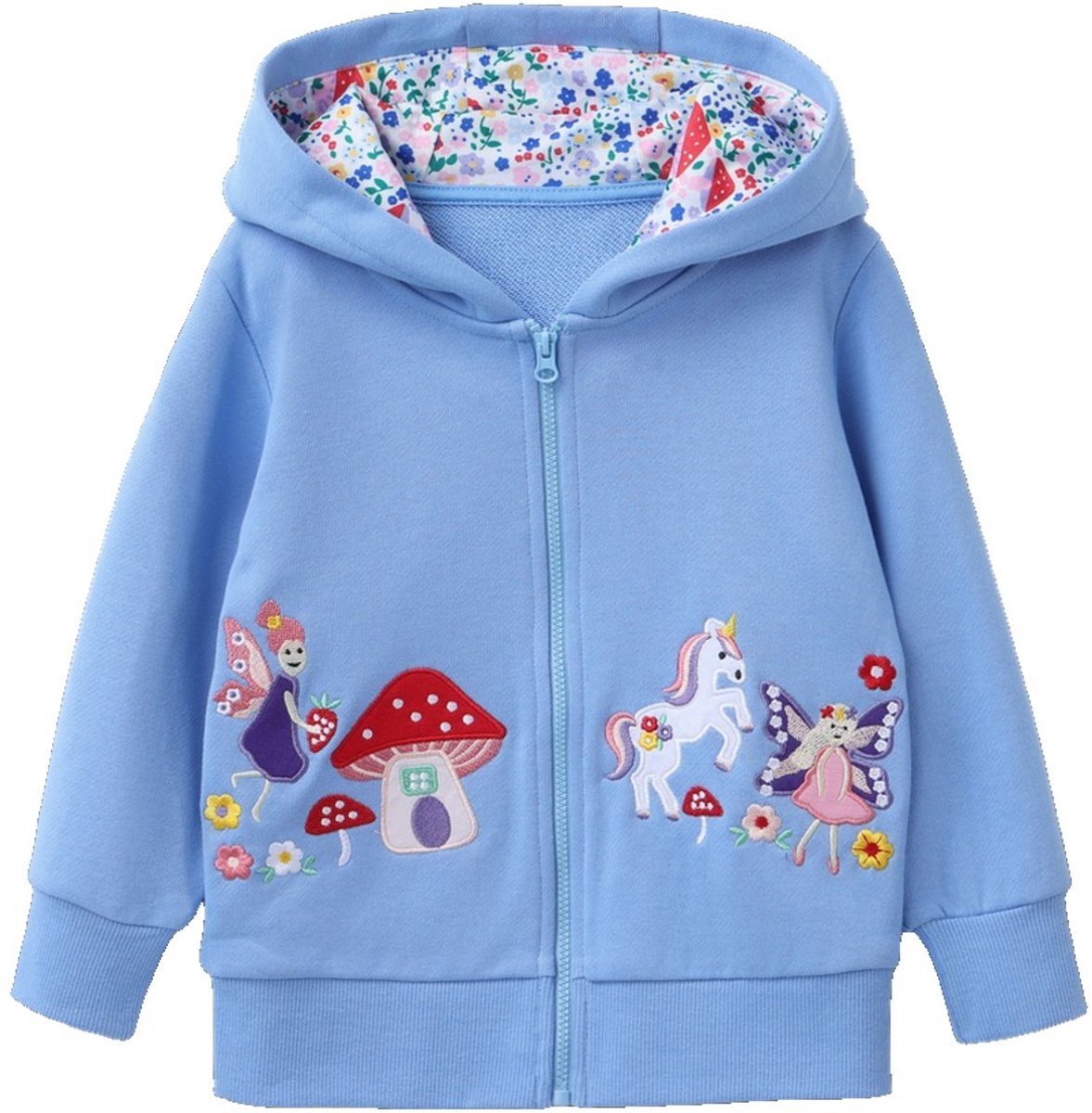 Currero Vest Meisjes Met Rits Sweater Meisje Cardigan Gebreid Sweaters Hoodie Warme Trui Lange Mouw Lichtblauw 8 Jaar