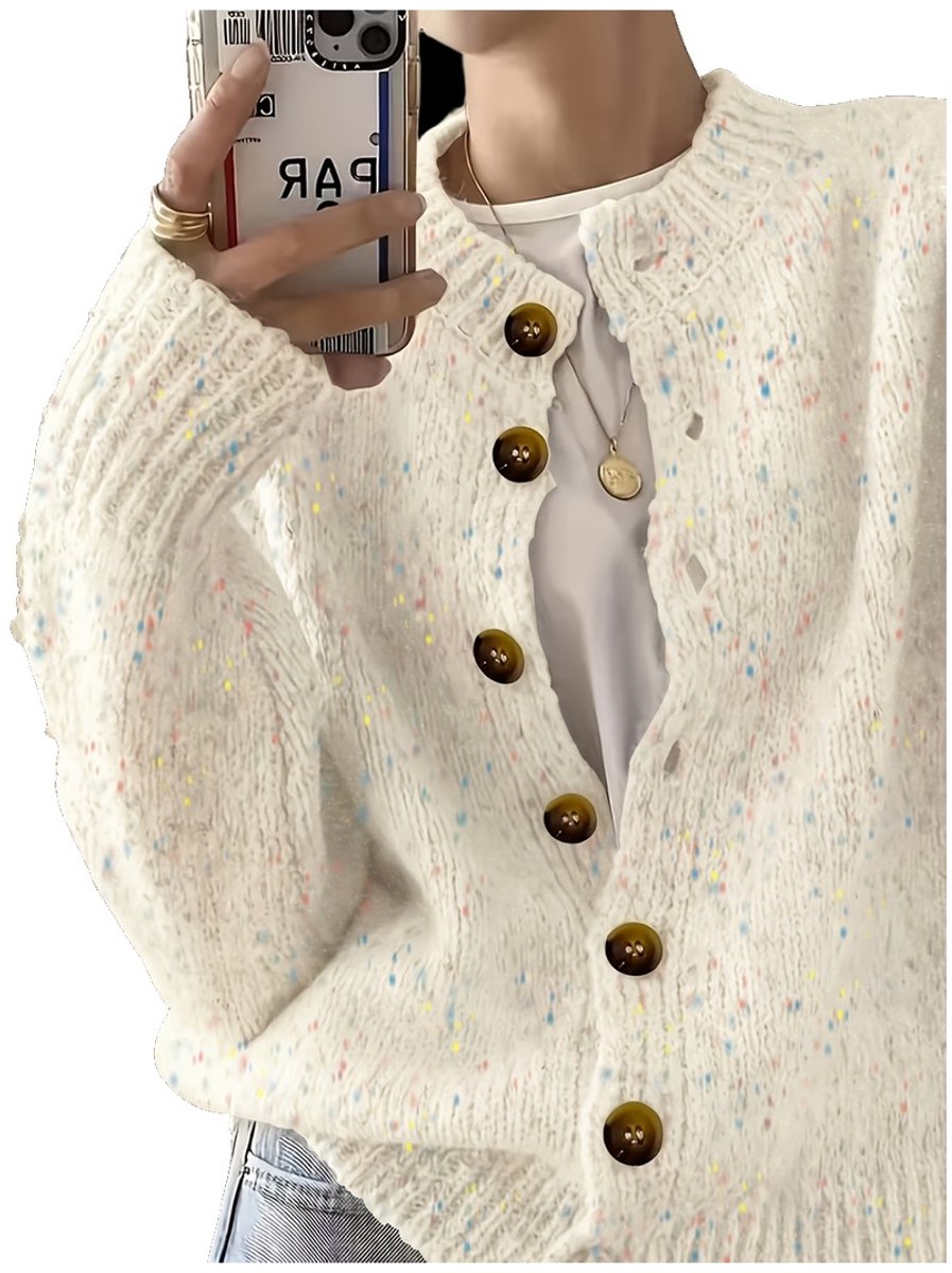 Currero Cardigan Dames Vest Vrouwen Met Knopen Volwassenen Warm Gebreid Vest Long Melkachtig