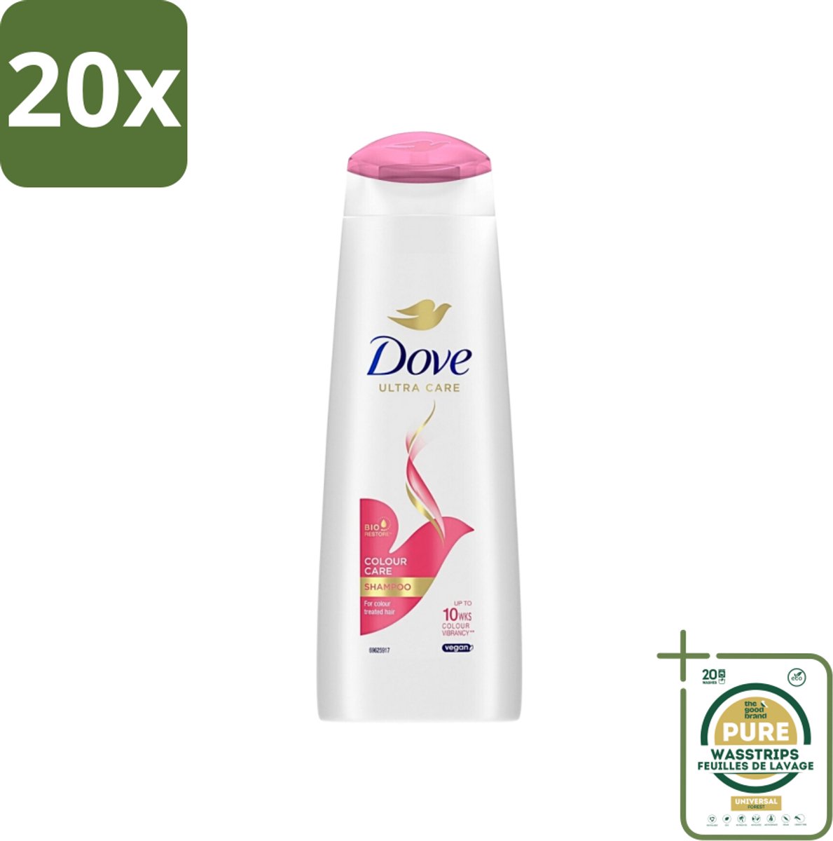 20 x Dove Ultra Care - Color Care - Shampoo - Geverfd Haar - 250 ml - Grootverpakking - Kleur Behouden - Gekleurd Haar - Haar Verzorging - Haar Reinigen - Haar Herstel