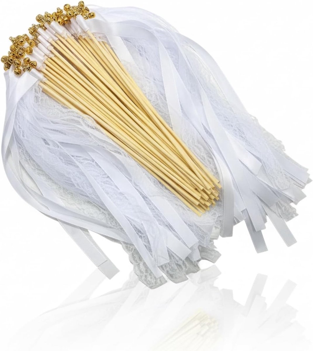 Twirling Streamers in Wit - 20 Stuks Kant voor Bruiloften, Verjaardagen en Feestelijke Gelegenheden