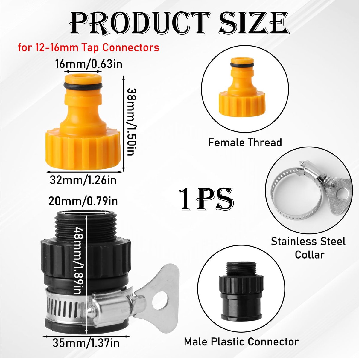 MDLSDE Slangkraan Connector, 14-17mm Mixer Tuin Tap Slang Connectoren Keuken Kranen Indoor Tap Slang Connector - ShopVlot