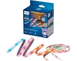 Philips Smart Lighting - Bande LED - Longueur : 4m - RGBIC - Lumière colorée et blanche réglable - Synchronisation musicale - Fonctionne avec l'application WiZ - Wifi