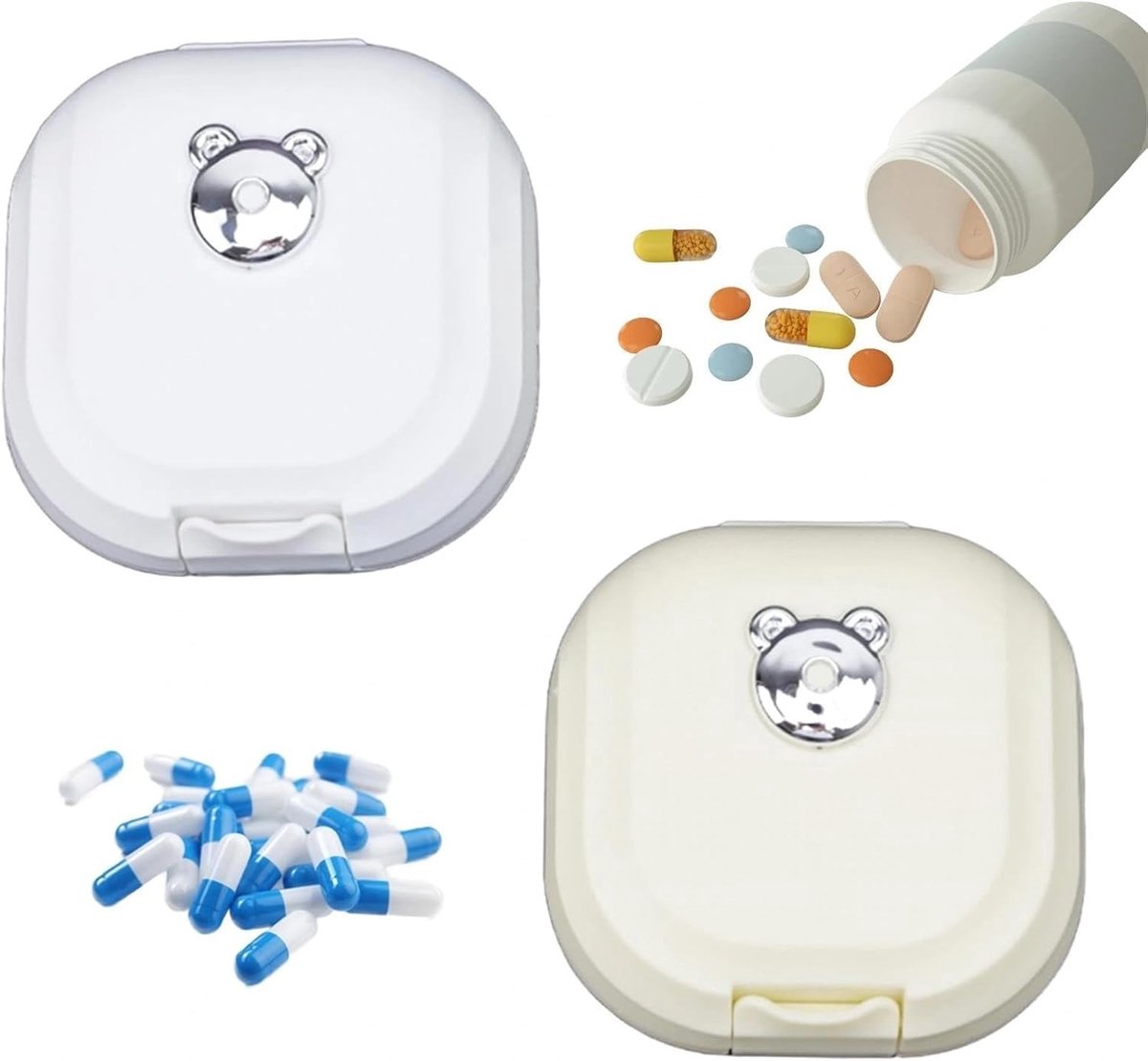 Kleine medicijndoosjes, draagbare pillen-organizer, mini-weekbox voor 7 dagen, perfect voor pillen, oorbellen en sieraden, compact en multifunctioneel, ideaal voor onderweg