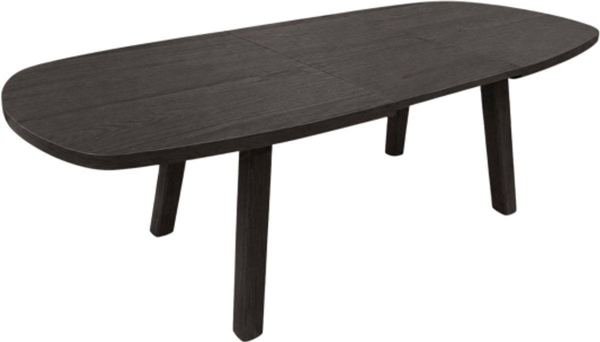 Eettafel Lindholm Deens ovaal uitschuifbaar eiken 160/220 cm - Intense Black Zwart