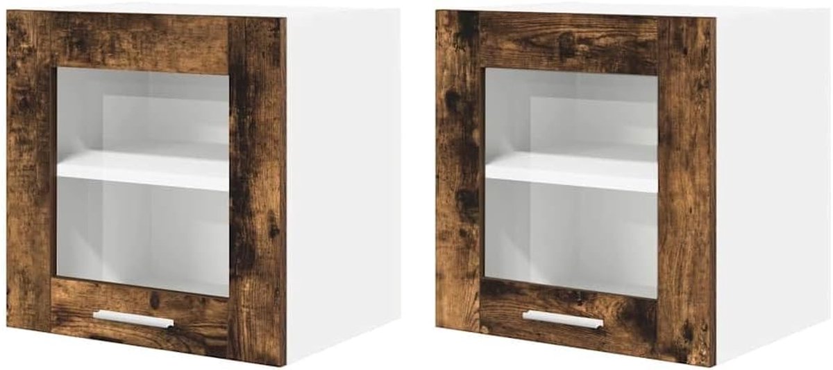 Hangkast Set - Keukenkast Deur - Keuken Organisatie - Stevig Houtmateriaal - 40 x 31 x 40 cm - Gerookt Eiken