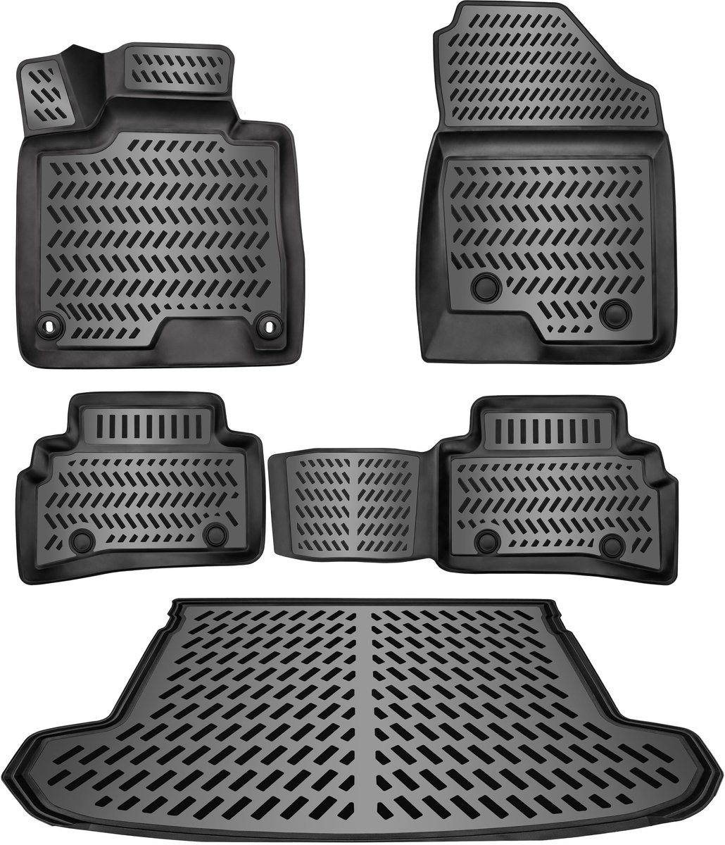Elzusha - Rubber Mat en Boot Liner Set voor Auto met Hoge Rand