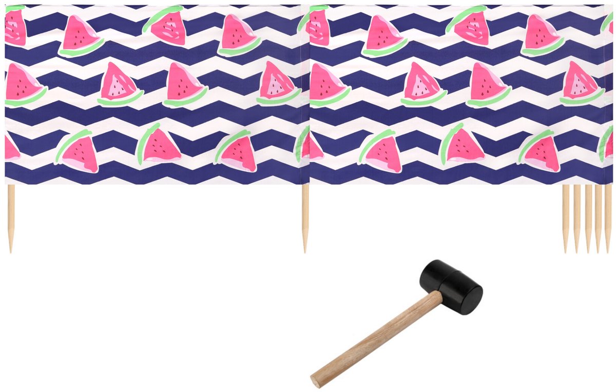 Garronda 8m Strand Windscherm Met Stokken - Windscherm Strand – Windscherm – Camping – Watermeloen-10 - LA-EX-Wb-8m