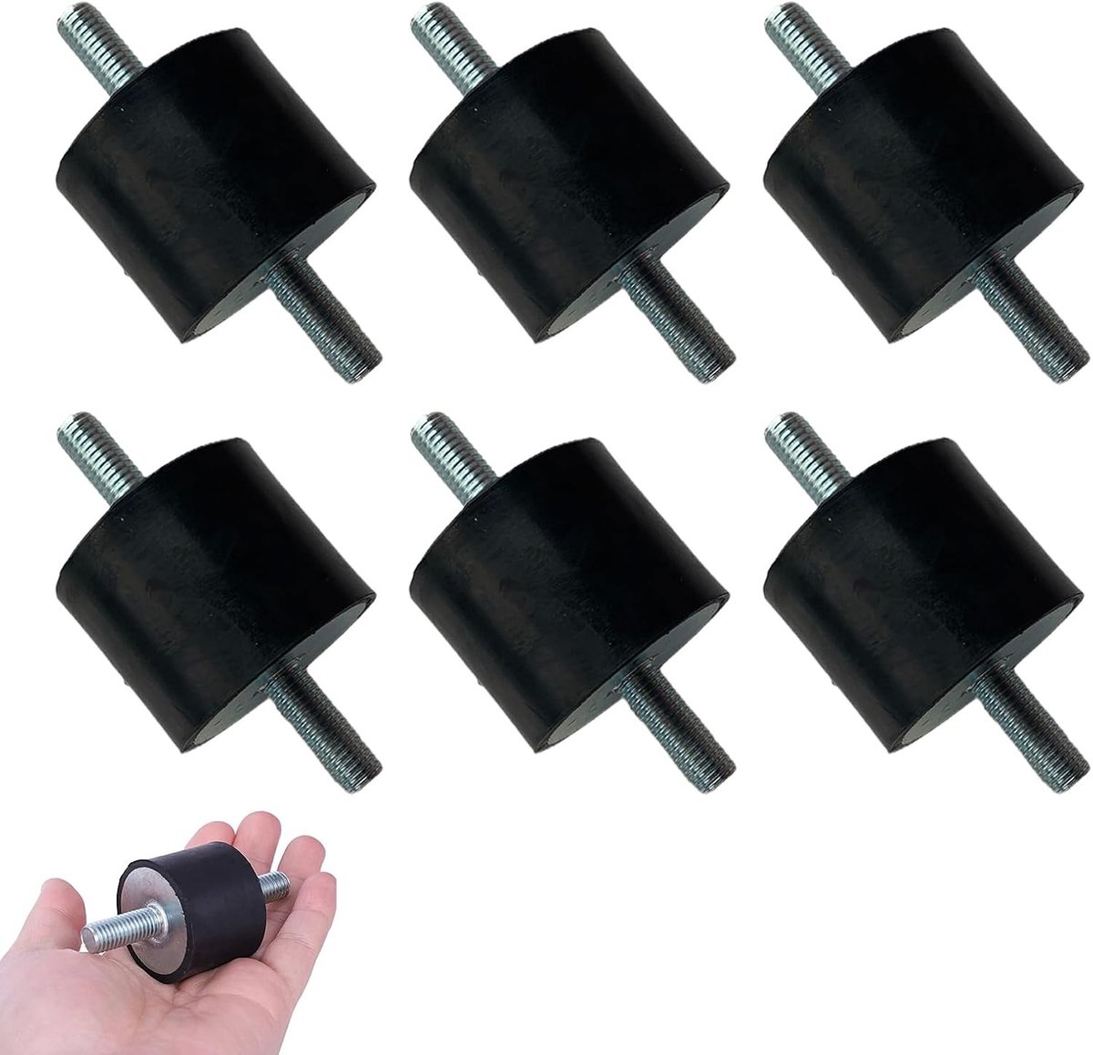 Rubber Buffer M8 - 6 Stuks Schokdempers voor Anti-Vibratie, Geluidsisolatie en Rubberbevestiging