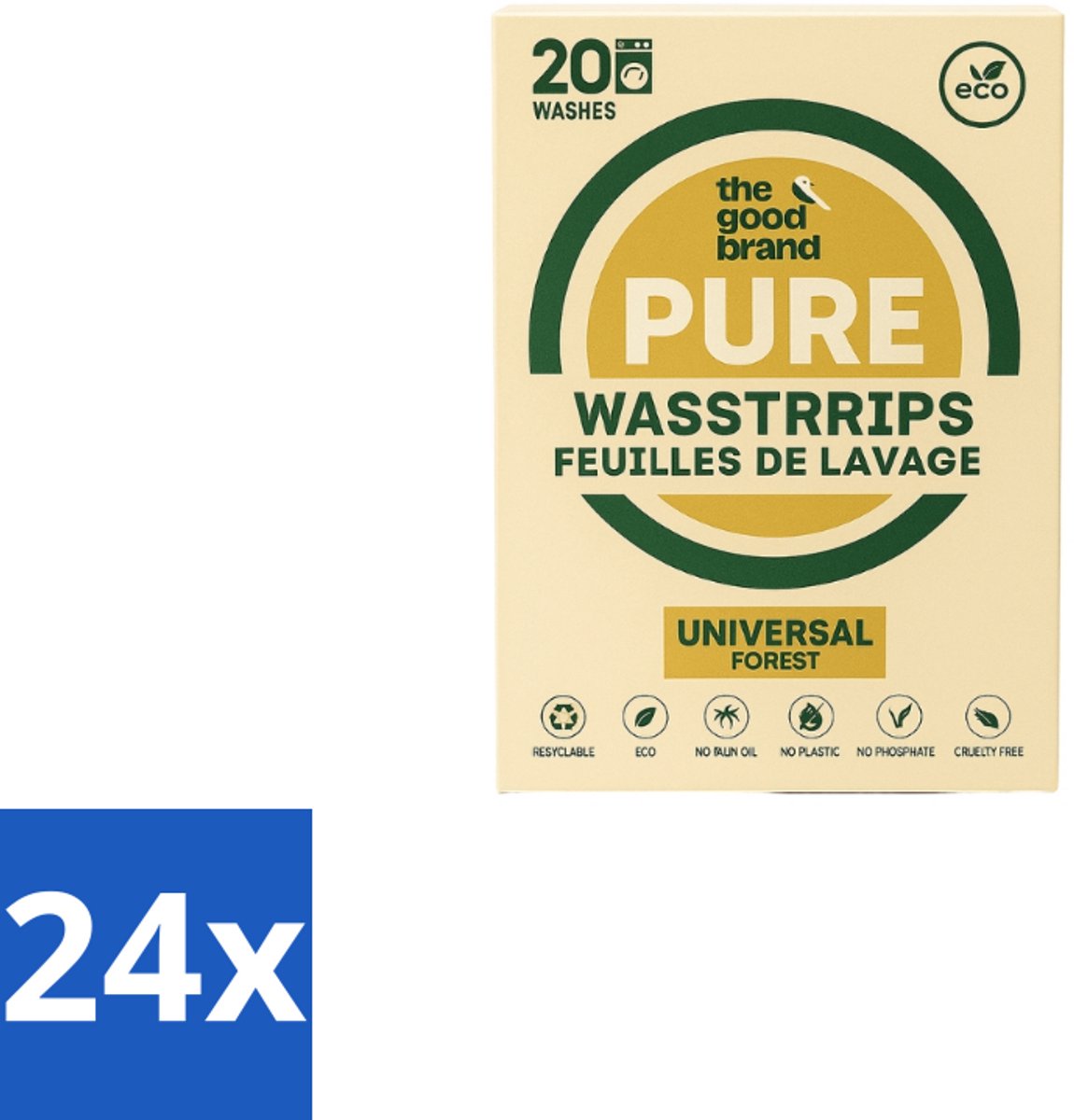 The Good Brand - Wasstrips - Forest - 20 wasbeurten - Voordeelverpakking - 24 stuks