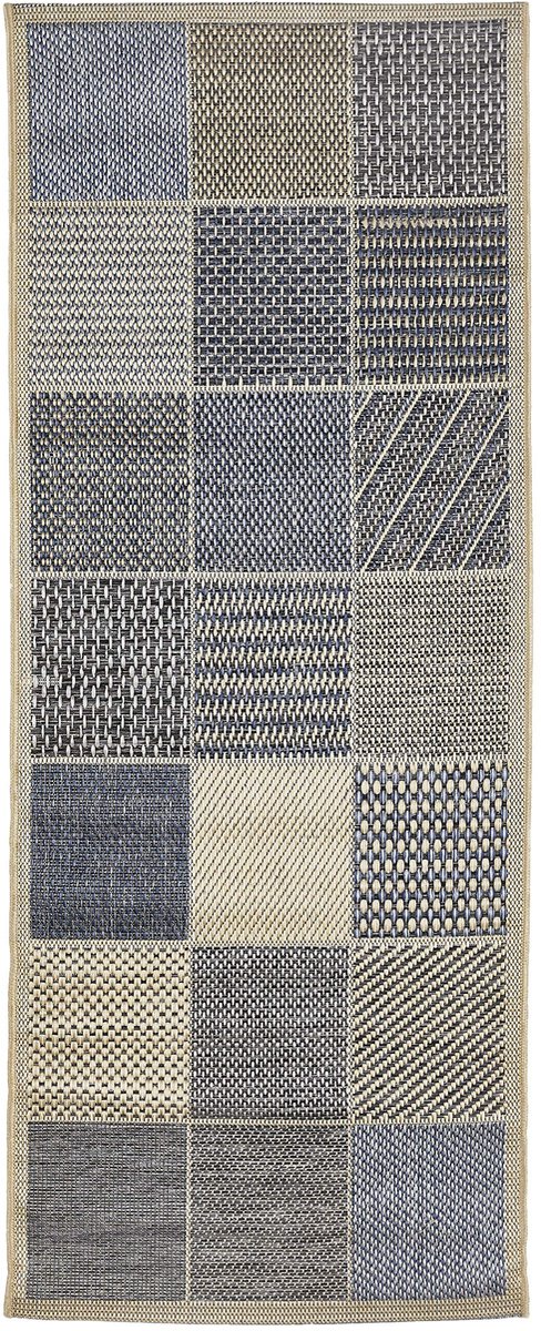 Elzusha - Weatherproof Indoor & Outdoor Rug 80 x 200 cm - Beige-Blauw