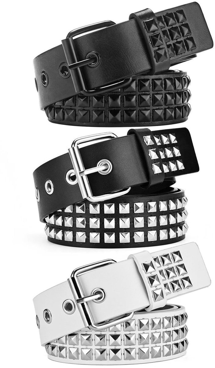 Elzusha - 3-delige Set Studs Gürtels - Y2K Goth Emo Punk Stijl