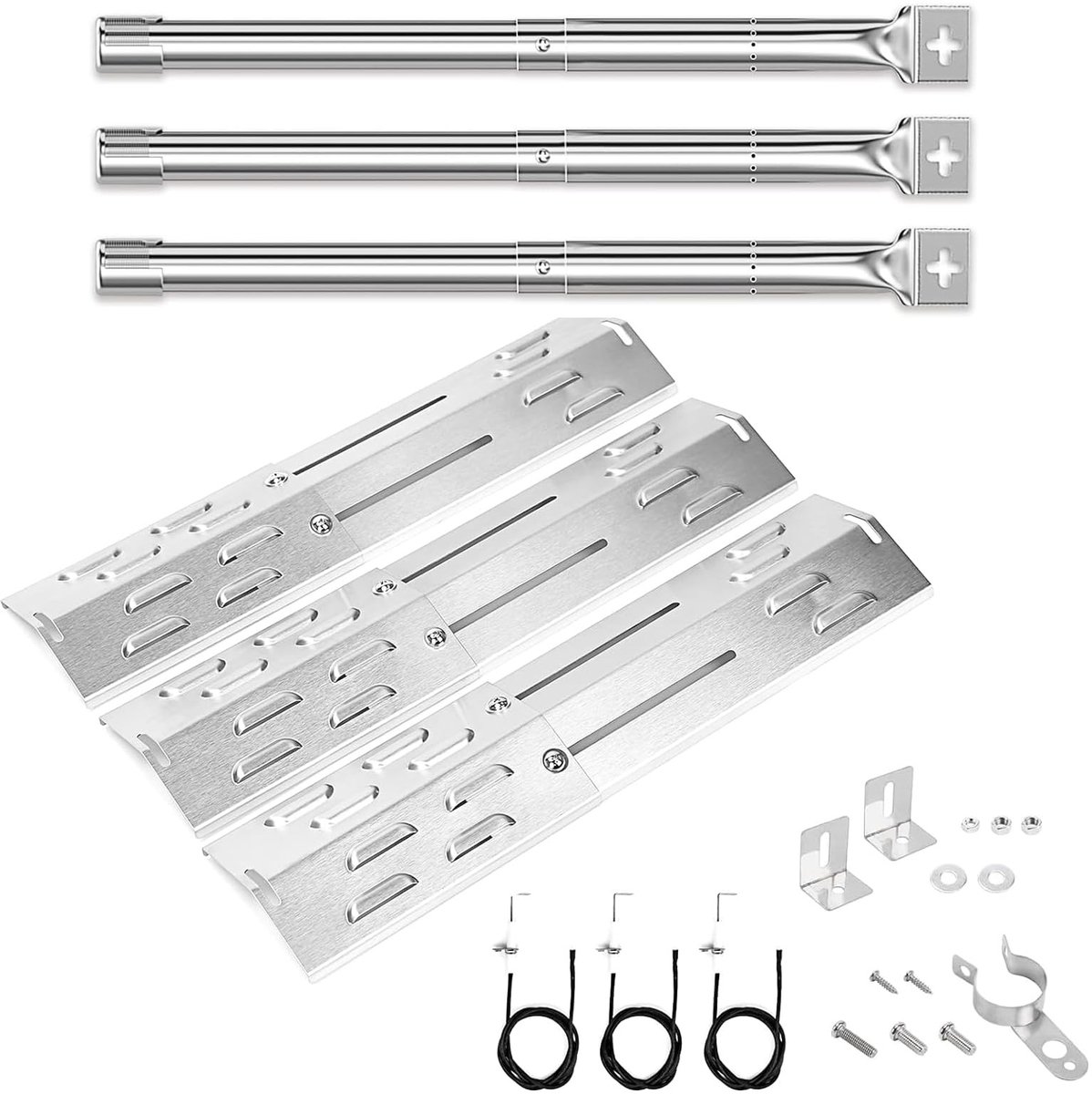 Elzusha - Universele RVS Verstelbare Grillbranders en Warmteplaten - Set van 3