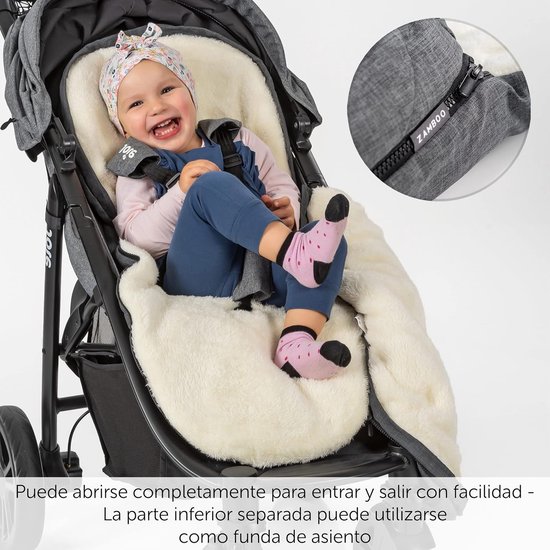 Universele Voetenzak - Baby deken - Warmte en comfort - Afneembaar voorpaneel - 90 cm lang - Grijs van Universele — afbeelding 2
