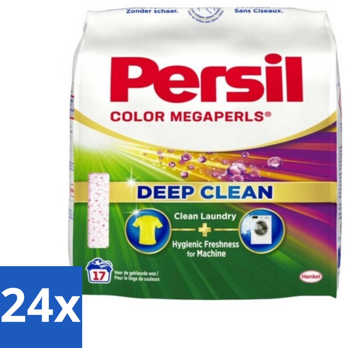 24 x Persil Waspoeder Megaperls Color 17 Wasbeurten 1,02 kg - Waspoeder - Gekleurde Was - Vlekkenverwijderaar - Wasmiddel - Wasverzorging