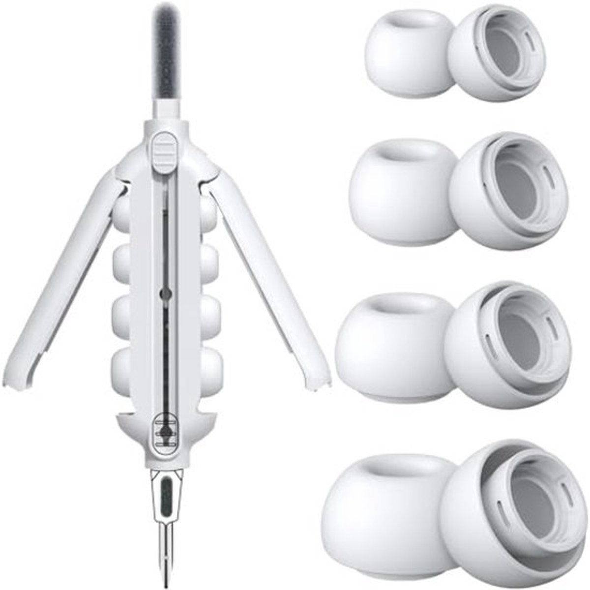 Vervangende oordopjes en reinigingskit voor AirPods Pro - 4 paar siliconen oordopjes met ruisonderdrukking