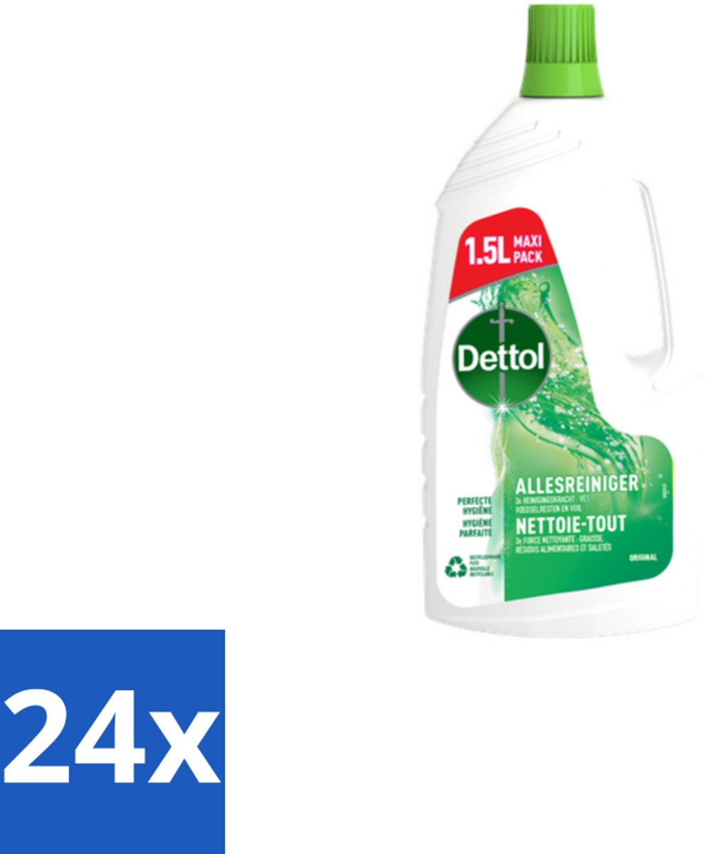 24 x Dettol Original - Allesreiniger - Perfecte Hygiëne - 1.5L - Allesreiniger - Schoonmaakmiddel - Hygiëne - Schoonmaak - Glans