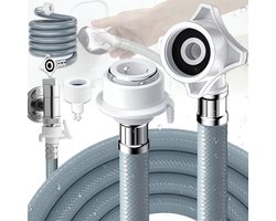 Kromme Inlaat Slang voor Wasmachine, 1 m, Universeel, 3/4 Inch, Geschikt voor Standaard Modellen, Aquastop Verlenging, Waterdicht en Duurzaam
