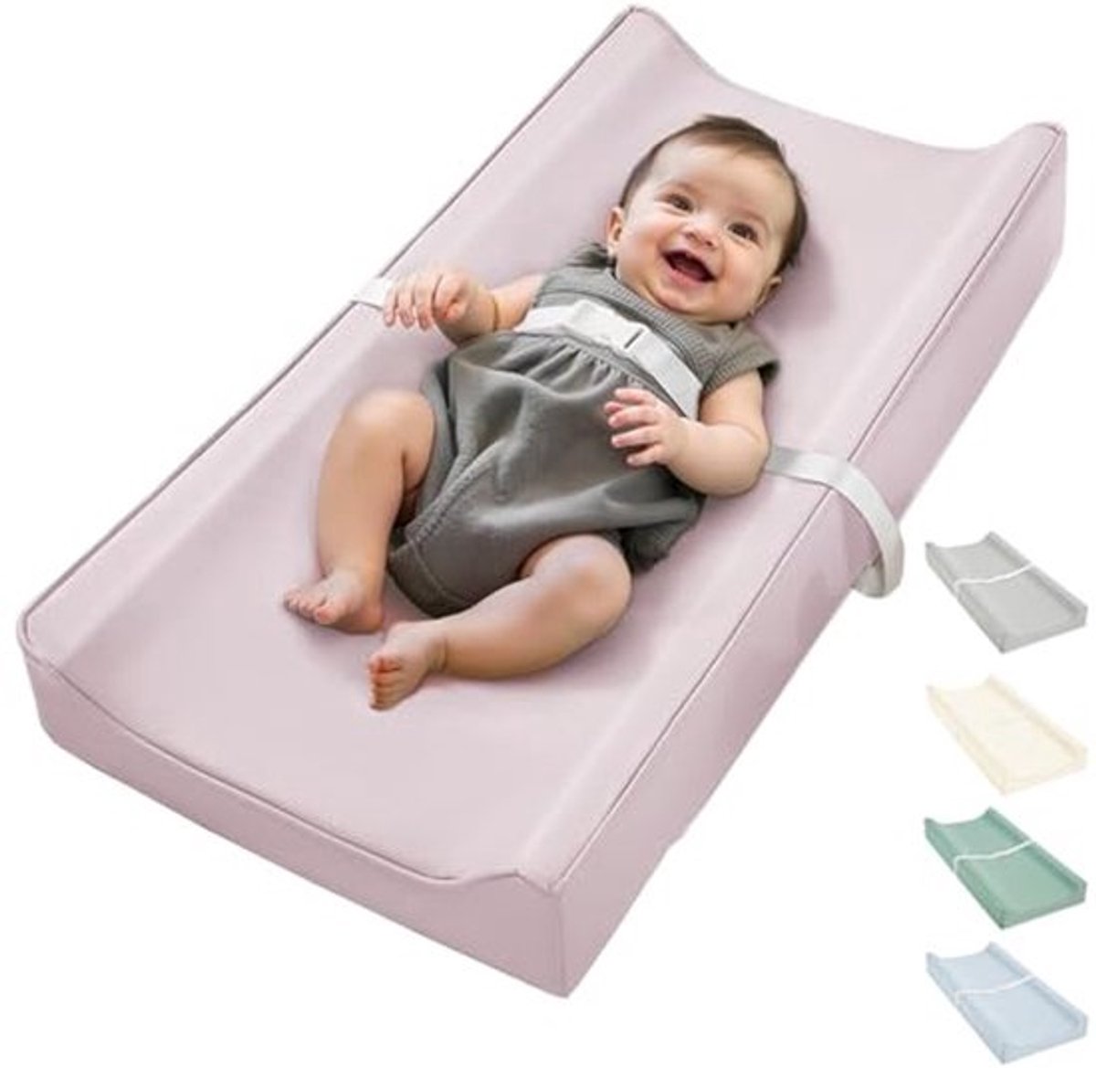 Vegan Leer Waterdichte Billenmat - Wasbaar, Extra Dikke en Draagbare Anti-Slip Verschoonmat voor Commode, Wieg en Reizen - Zacht en Veilig (Roze)