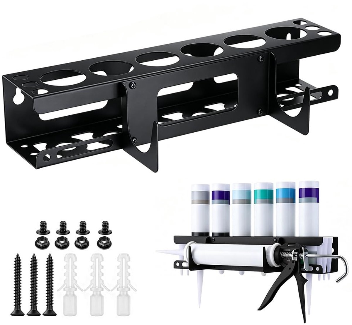 Elzusha - Wandmontage Spray Can Holder voor 6 Cans