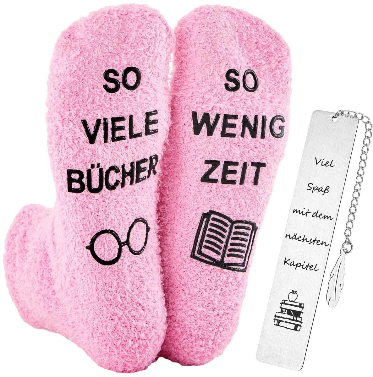 Elzusha - Cadeauset voor Boekliefhebbers met Grappige Sokken en Bookmark