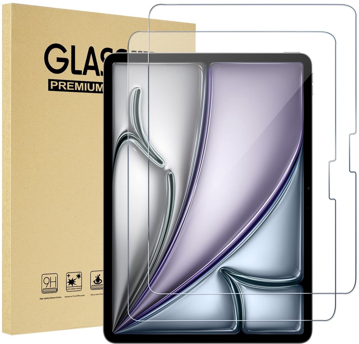 Elzusha - 2 Pack Tempered Glass voor iPad Pro 13 Inch (M4) 2024