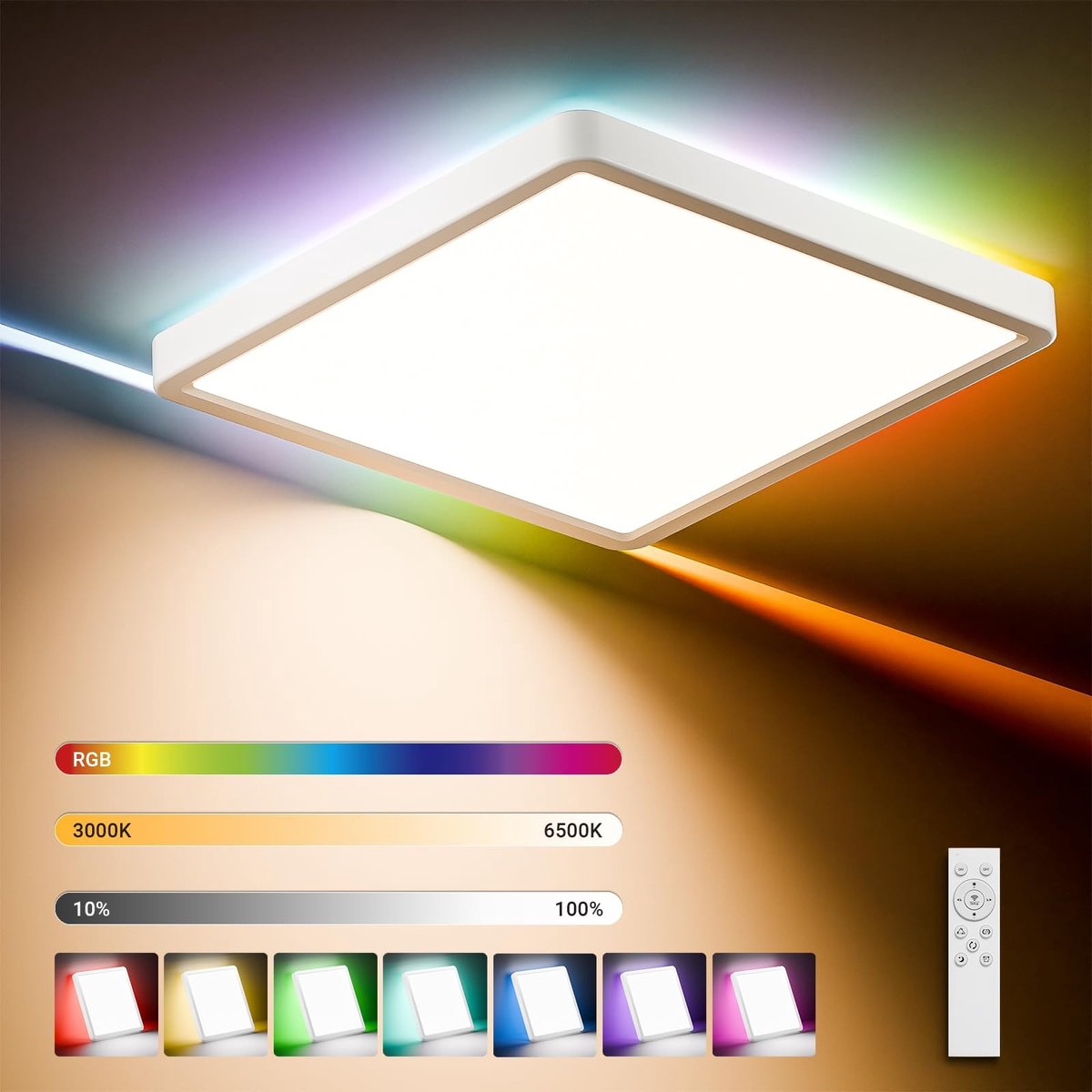 Elzusha - Dimbare LED Plafondlamp met Afstandsbediening