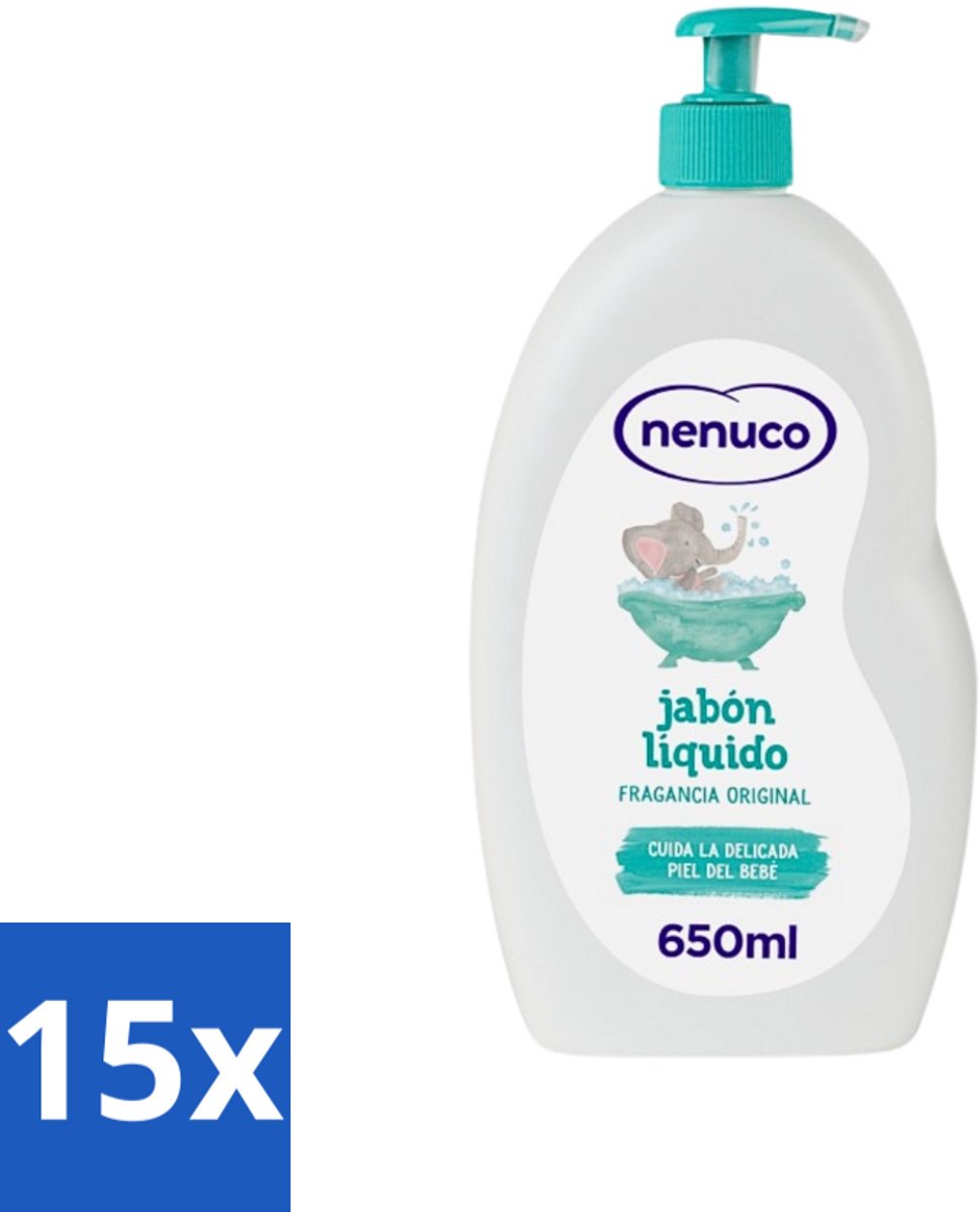 Nenuco - Jabon Líquido - Vloeibare Zeep - Originele Geur - Met Doseerpomp - 650 ml - Bulkverpakking - 15 stuks