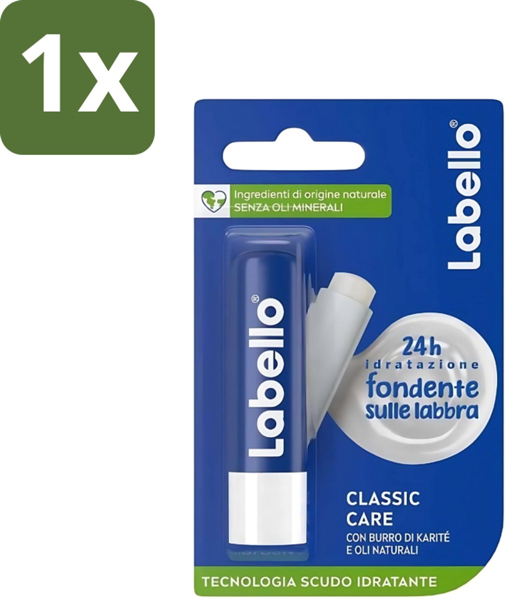 1 x Labello - Classic Care - Lippenbalsem - Voedend & Beschermend - 5.5 ml - Lippenbalsem - Lippen Verzorging - Hydratatie - Uitdroging - Droge Lippen