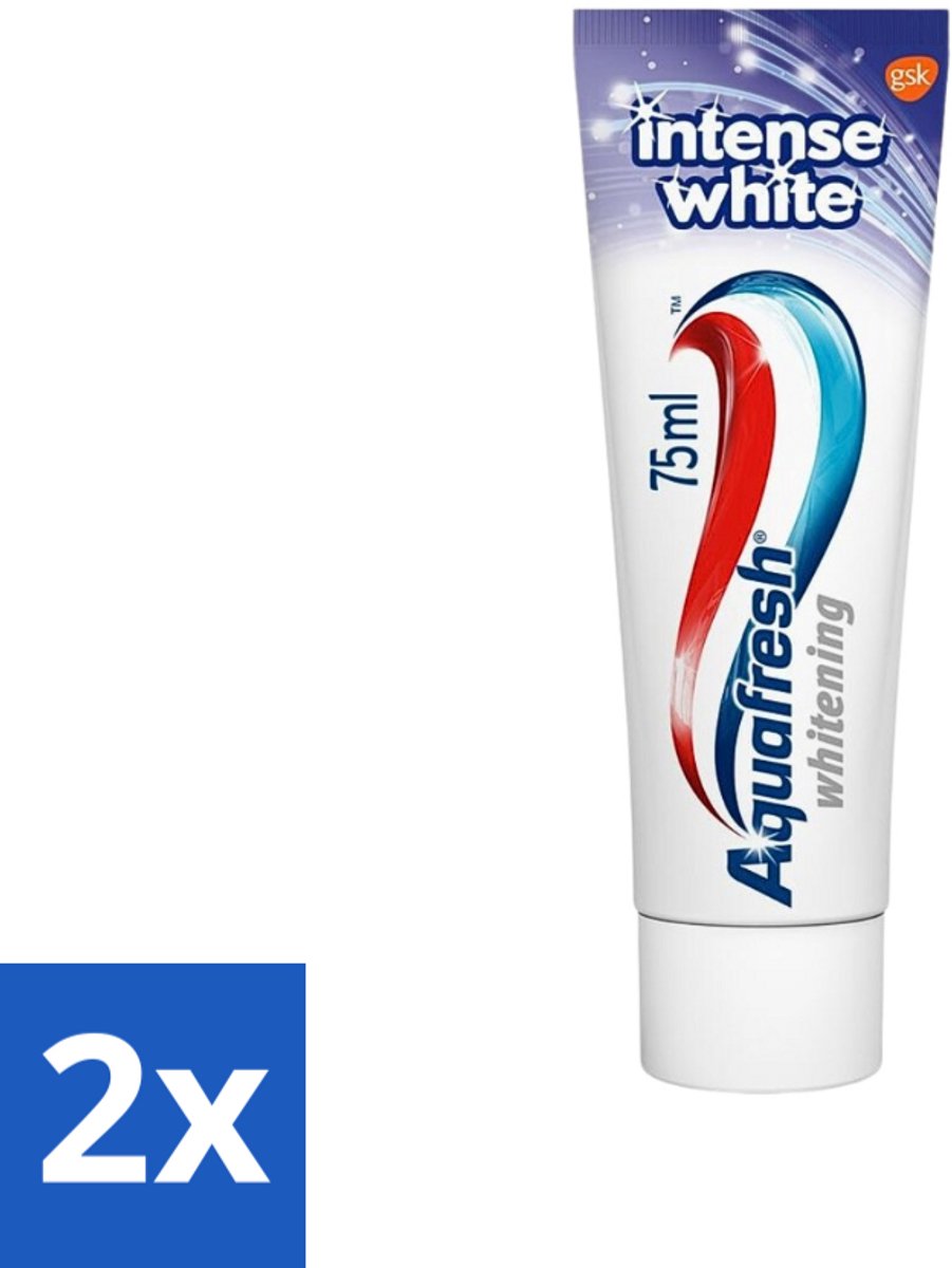 2 x Aquafresh Tandpasta Intense White 75 ml - Tandpasta - Witte Tanden - Tanden Reinigen - Vlekken Verwijderen - Gezond Tandvlees