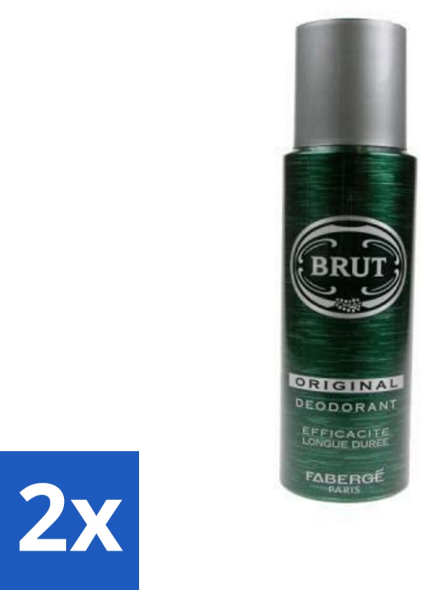 2 x Brut Deospray Original Brut 200 ml - Deodorant Spray - Brut Original - Langdurige Frisheid - Zweetbevochtiging - Geurdekkend