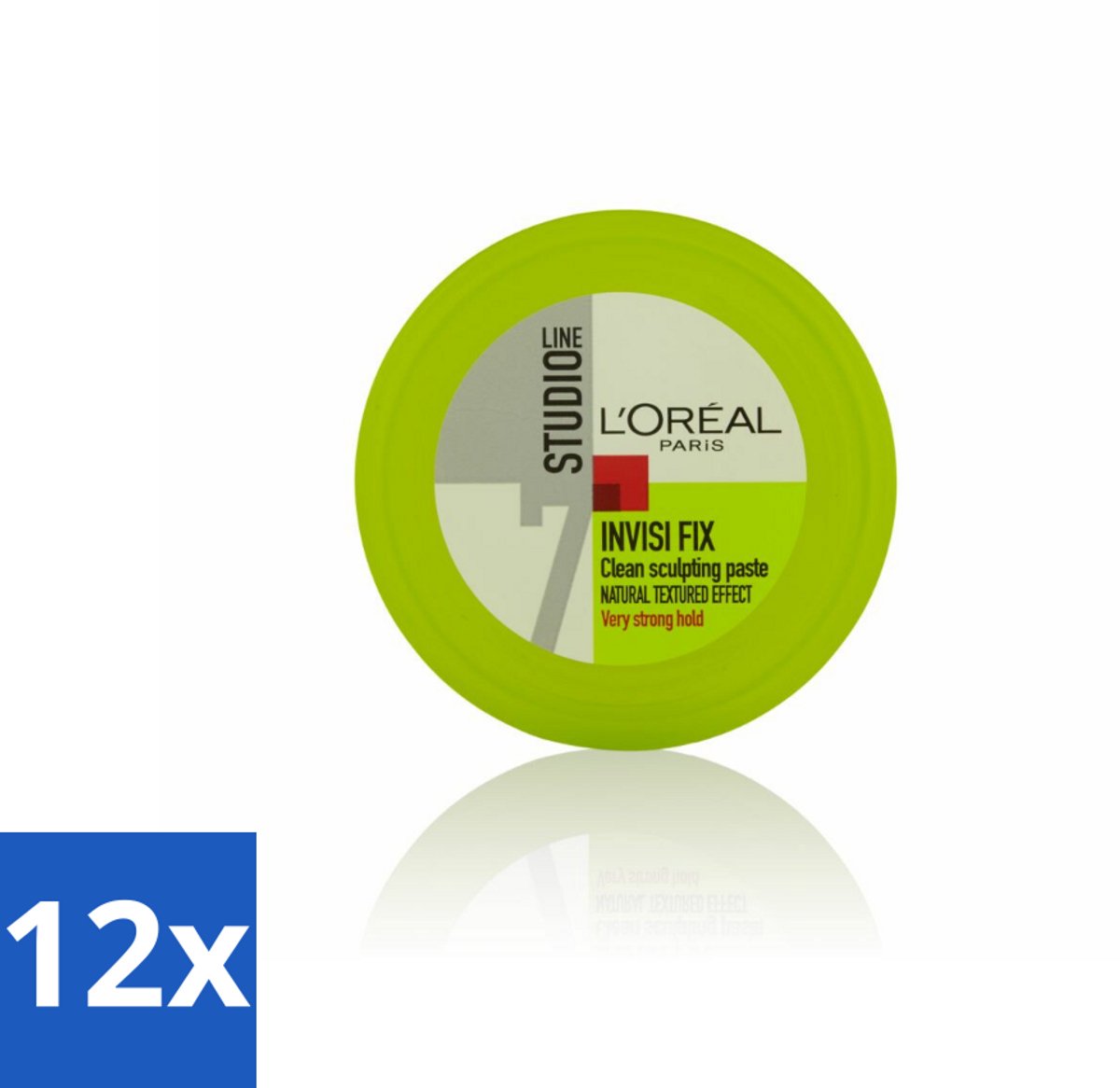 12 x L'Oréal Studio Line Invisi Fix Clean Sculpting Paste 75 ml - Gel Paste - Wax - Styling - Haar Fixatie - Gezond Haar