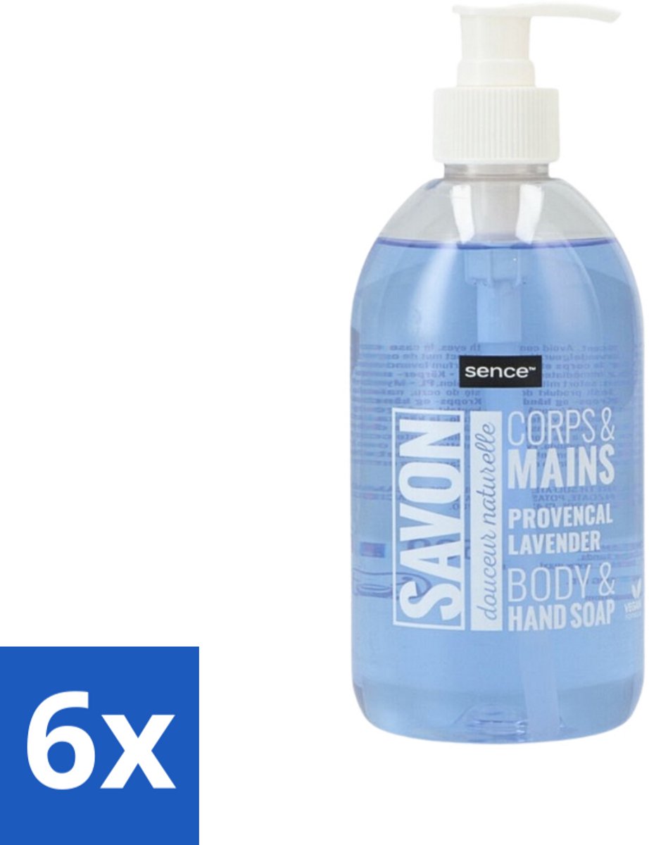6 x Sence - Provencal Lavendel - Handzeep - Savon - 500 ml - Sence Handzeep - Lavendel Geur - Vloeibare Handzeep - Handzeep Provencal Lavendel - Handzeep 500 Ml