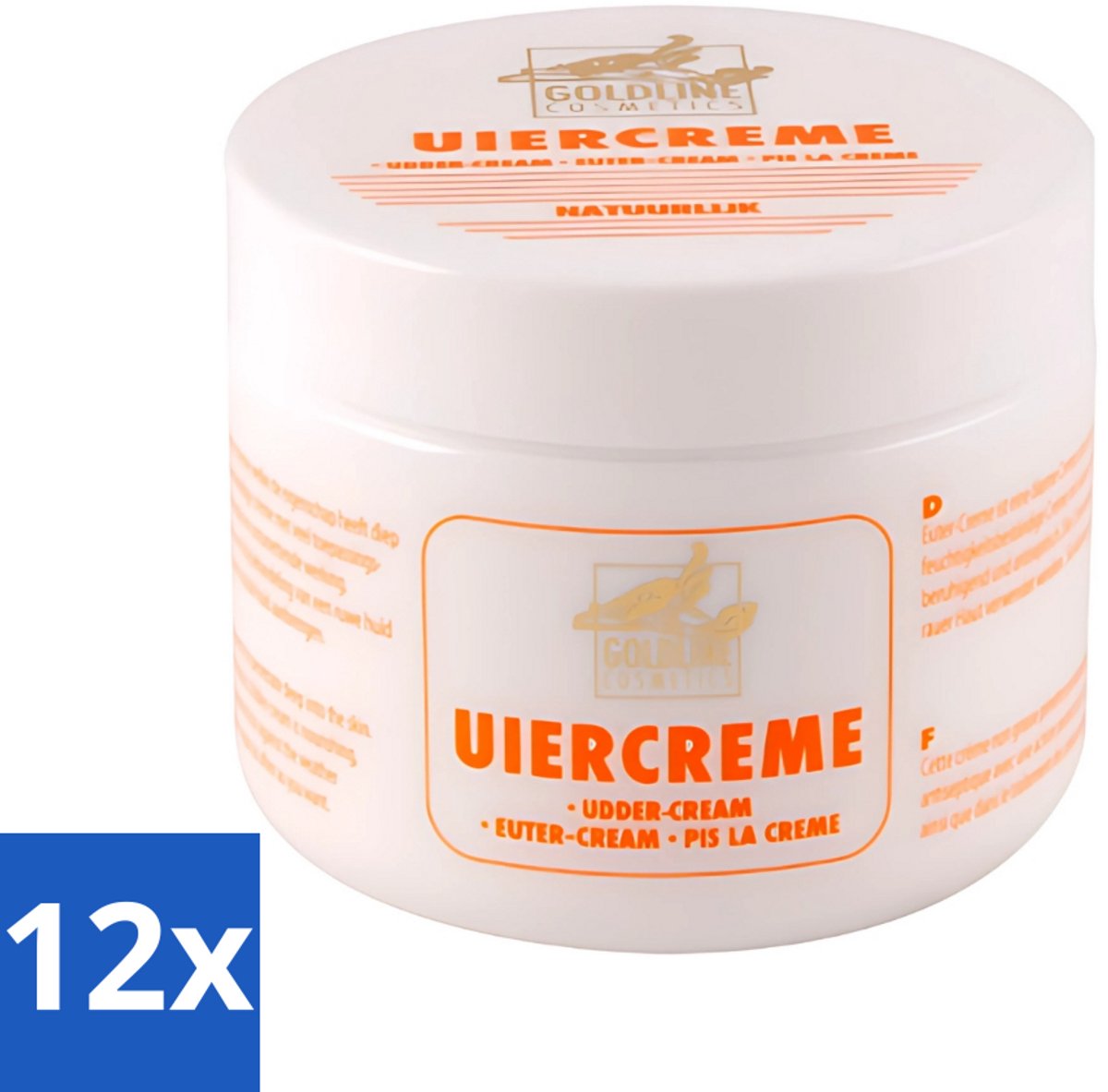 12 x Goldline - Uiercrème - Huidverzorging - Intensief Hydraterend - 250 ml - Uiercrème - Huidverzorging - Hydratatie - Droge Huid - Gevoelige Huid