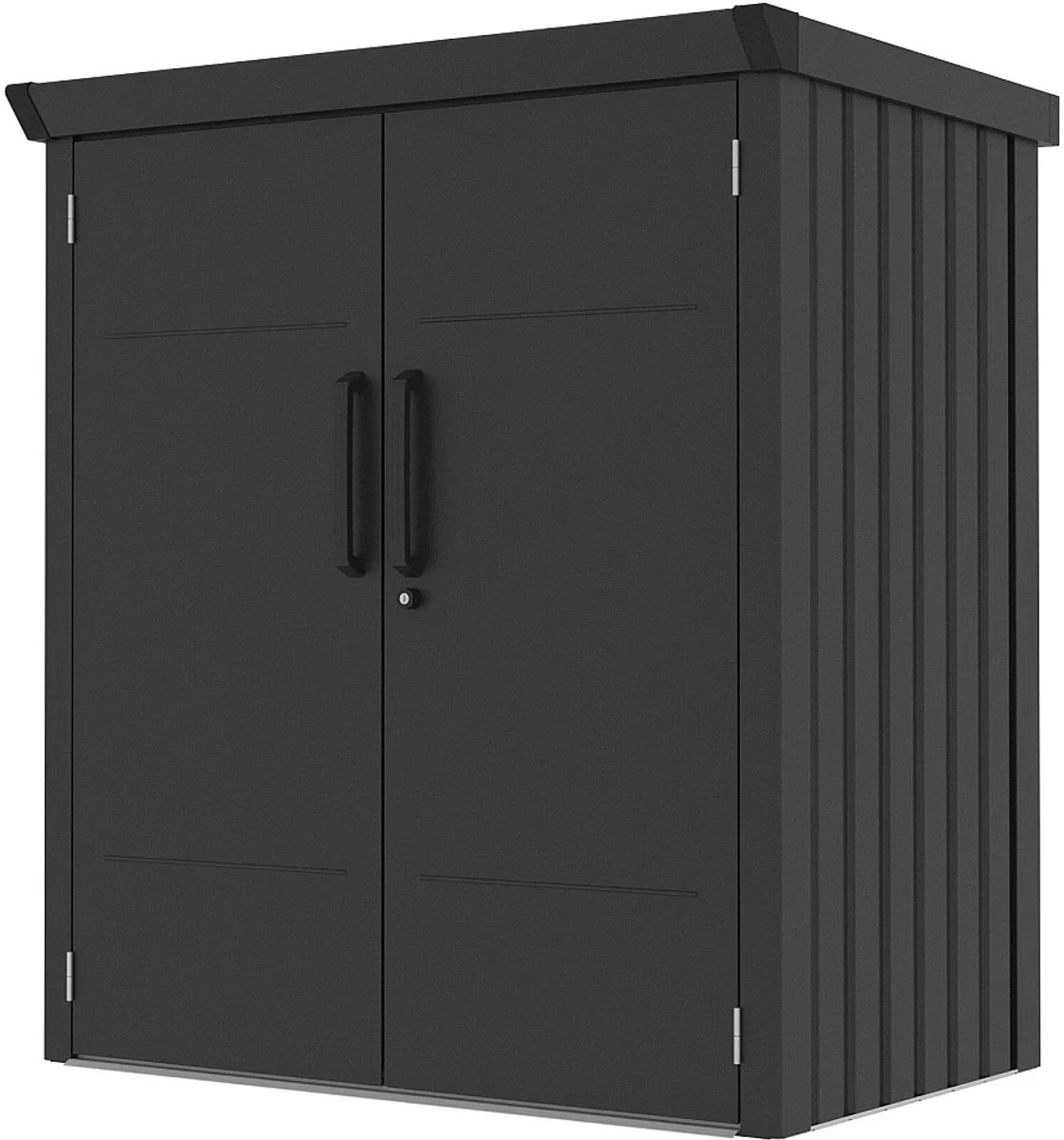 Vente-unique Tuinkast in gegalvaniseerd staal in antraciet 1,88 m³ - B133 x D94 x H151 cm - NORISA