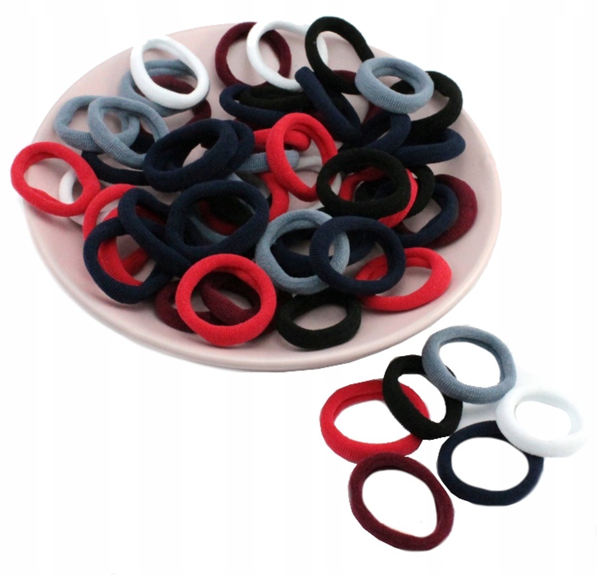 Haarelastiekjes 50 stuks - Lycra, 3 cm, mix kleuren