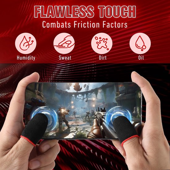 Solidchoice - 10 Paar Gaming Vingersleeves van Carbon Fiber voor Touchscreen Apparaten van Solidchoice — afbeelding 3